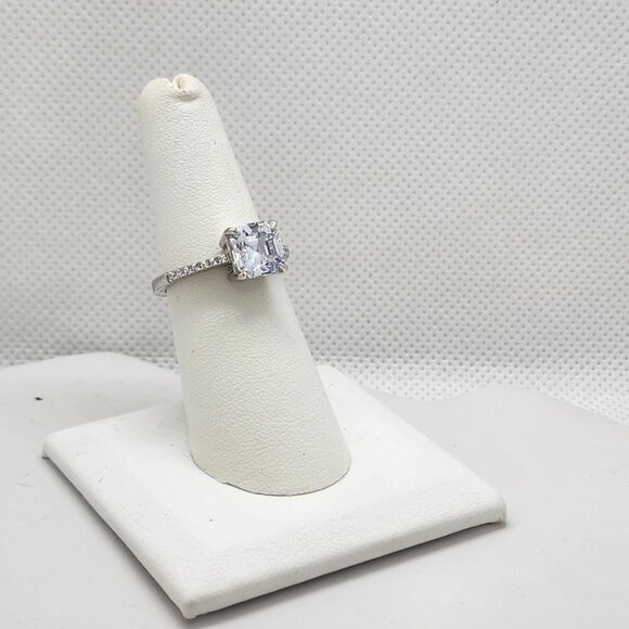 Brand New Sterling Silver 925 Square Gemstone CZ Ring - Picture 5 of 5